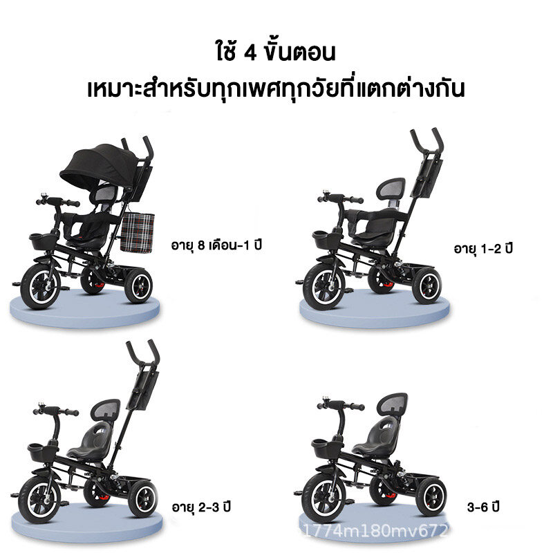 รายละเอียดเพิ่มเติมเกี่ยวกับ สามารถเคลื่อนย้ายที่นั่งได้ รถเด็กพร้อมเข็มขัดนิรภัย สามารถเคลื่อนย้ายที่นั่งได้ จักรยานเด็กสามล้อ จักรยานเด็ก รถเข็นเด็กสามล้อ