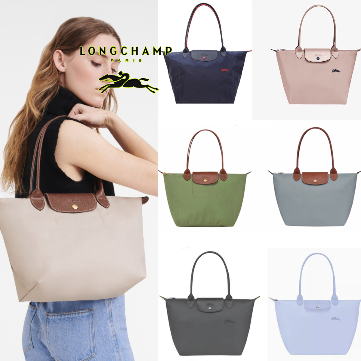 ของแท้100% กระเป๋า Longchamp ฝรั่งเศสเป็นมิตรกับสิ่งแวดล้อมกระเป๋าถือยาวฝรั่งเศสคลาสสิกกระเป๋า Messenger ความจุขนาดใหญ่กระเป๋าเกี๊ยวพับได้ ราคา 1,488 บาท*ส่งฟรี