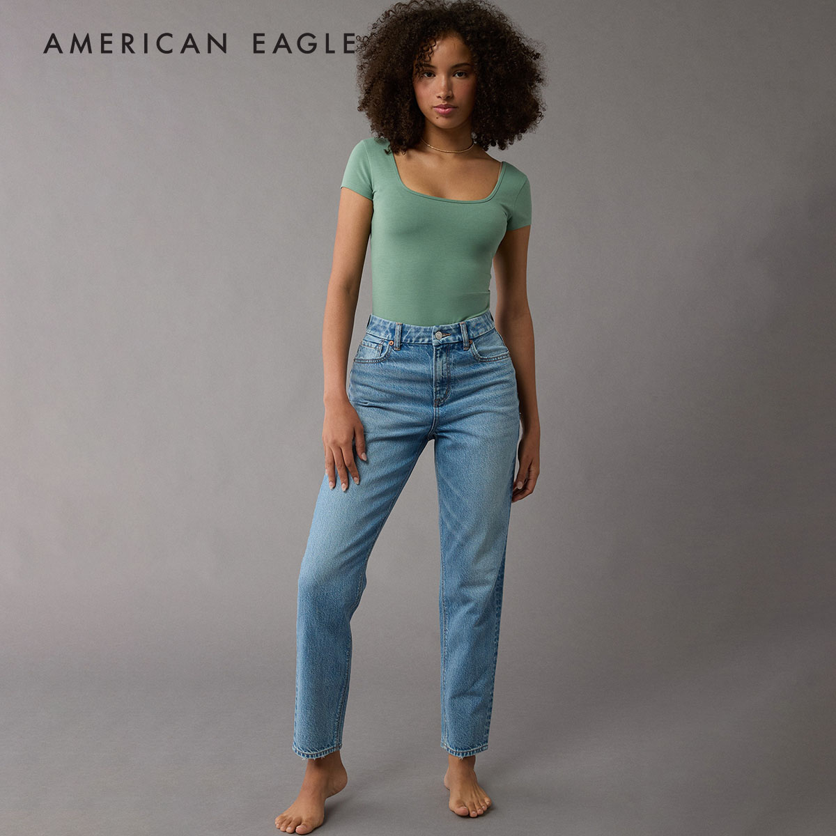 American Eagle Strigid Mom Jean กางเกง ยีนส์ ผู้หญิง ทรงมัม (WMO 043-5258-914) ราคา 2,390 บาท*ส่งฟรี