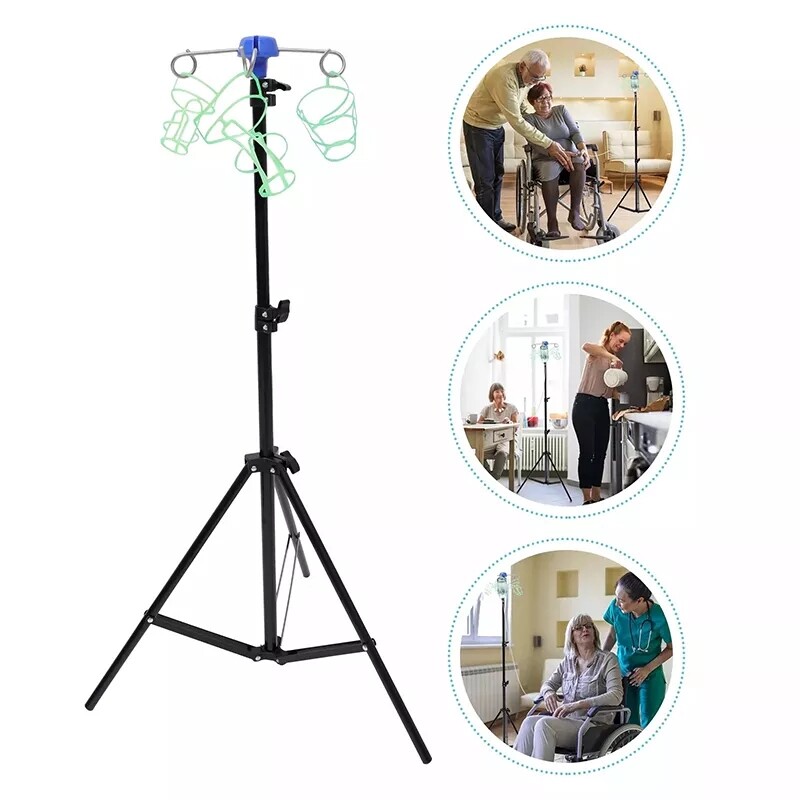 Adjustable-portable-infusion-stand-intravenous-infusion-folding-rod-stand-with-4-Hooks-Home-Clinic-Drip-Irrigation