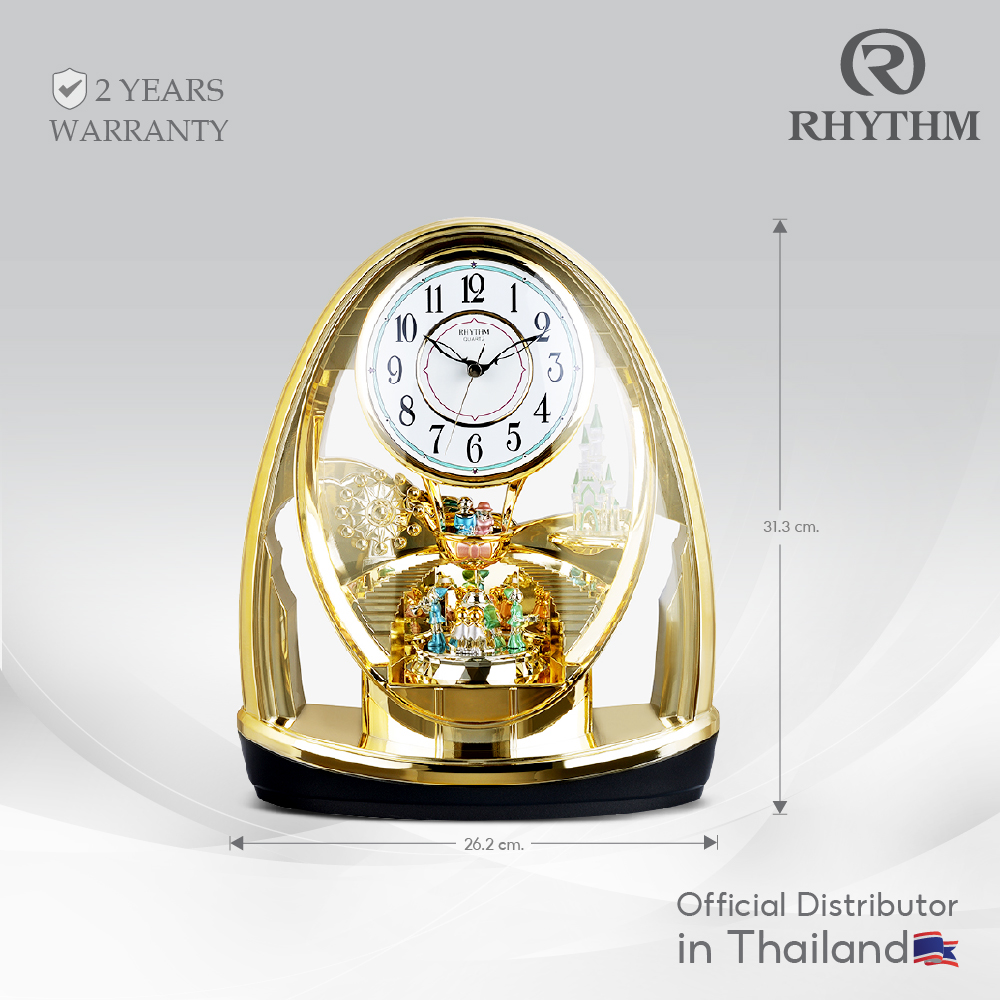 นาฬิกาตั้งโต๊ะ RHYTHM นาฬิกาตั้งโต๊ะ นาฬิกาตกแต่งบ้าน ระบบเดินเข็มของญี่ปุ่น 26x31 ซม.-4SG725WR18 ราคา 4,990 บาท*ส่งฟรี
