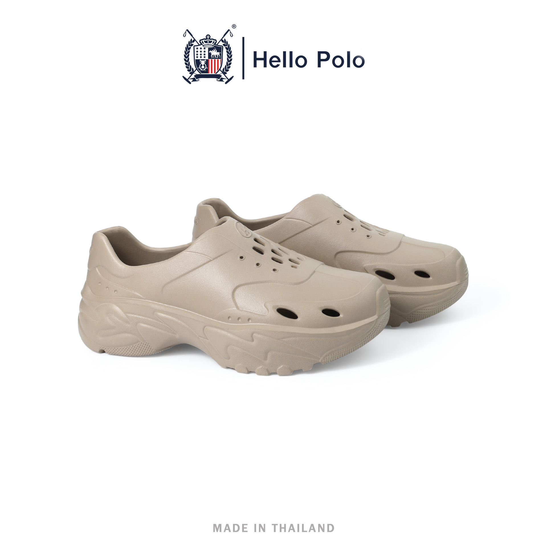 Hello polo Modern Style Summer 3 cm thick high heel slip-on outdoor slippers hp8044 ราคา 199 บาท*ส่งฟรี