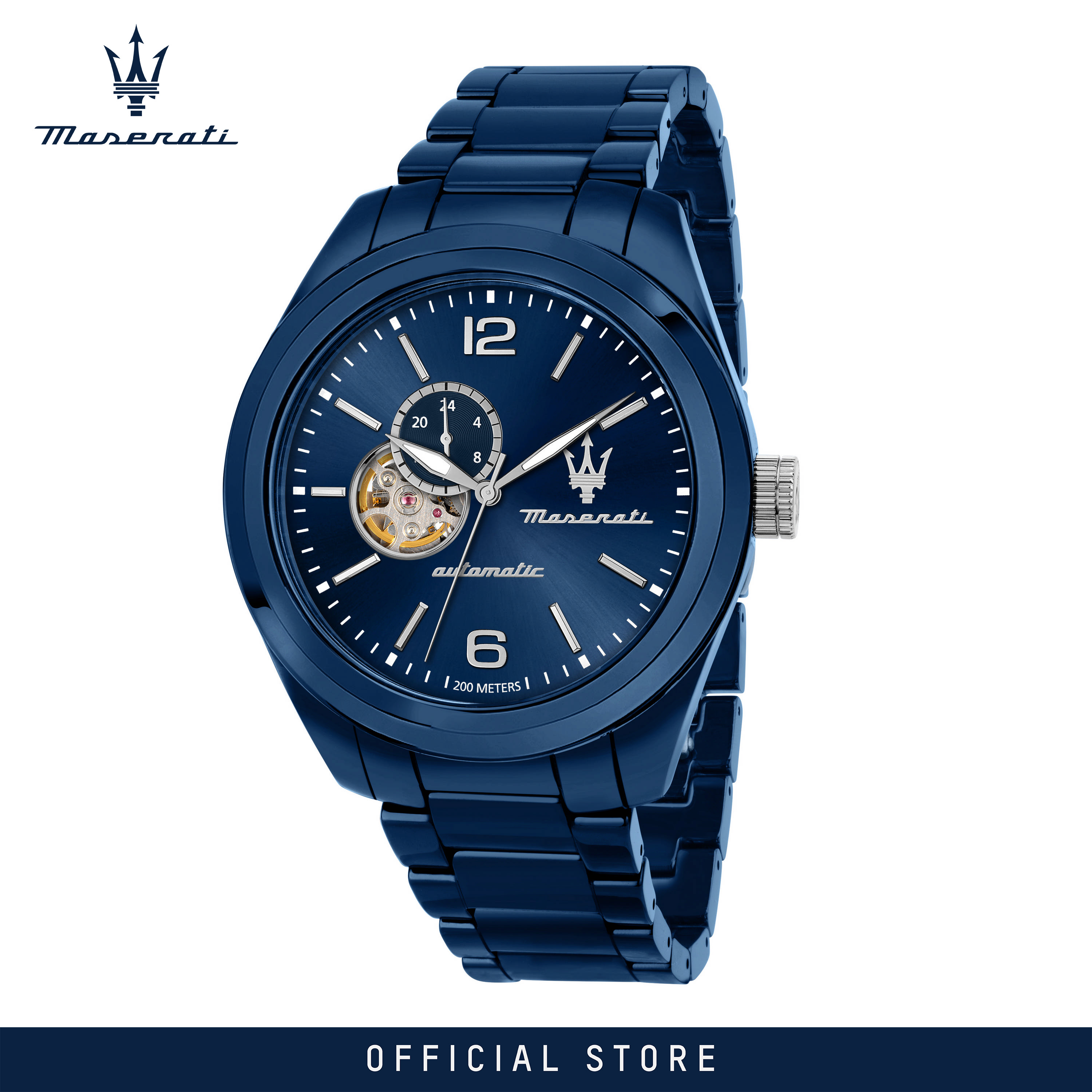 【20 ATM Waterproof】Maserati Traguardo 45mm Men's Automatic นาฬิกาข้อมือ R8823150002 ราคา 27,227 บาท*ส่งฟรี