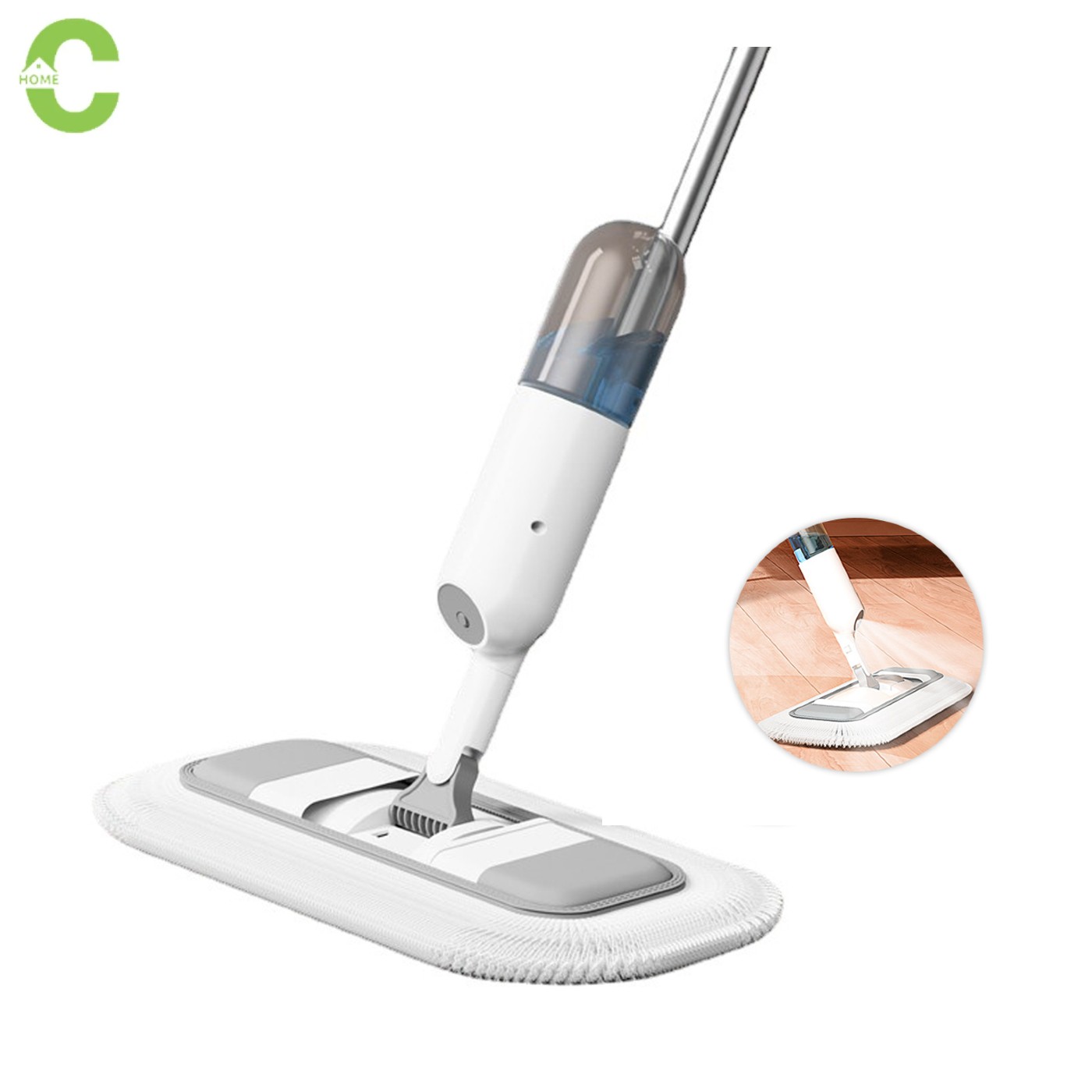 HOMEC ไม้ถูพื้นพ่นน้ำ สเปรย์ม็อบถูพื้น ไม้ถูพื้น spray mop พร้อมผ้าม็อบ ฉีดน้ำได้ หมุนได้ ดูดซับน้ำได้ดี ราคา 289 บาท*ส่งฟรี