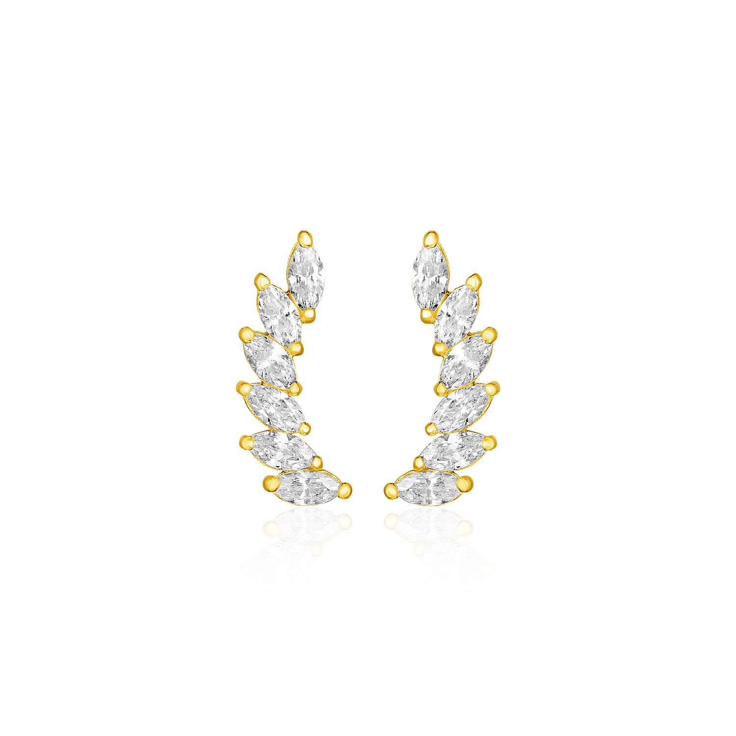 ต่างหู NATHALIAS NEW YORK Nathalias NY 14k สีเหลืองทอง Leaf Motif Climber โพสต์ Marquise Cubic Zirconias 85830 ราคา 10,200 บาท*ส่งฟรี