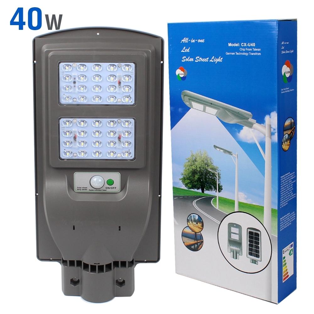 Telecorsa โคมไฟถนน โซล่าเซลล์  โคมไฟถนนโซลาร์ 40W CX-U40 Solar  Street Light  รุ่น CX-U40-59C-Boss