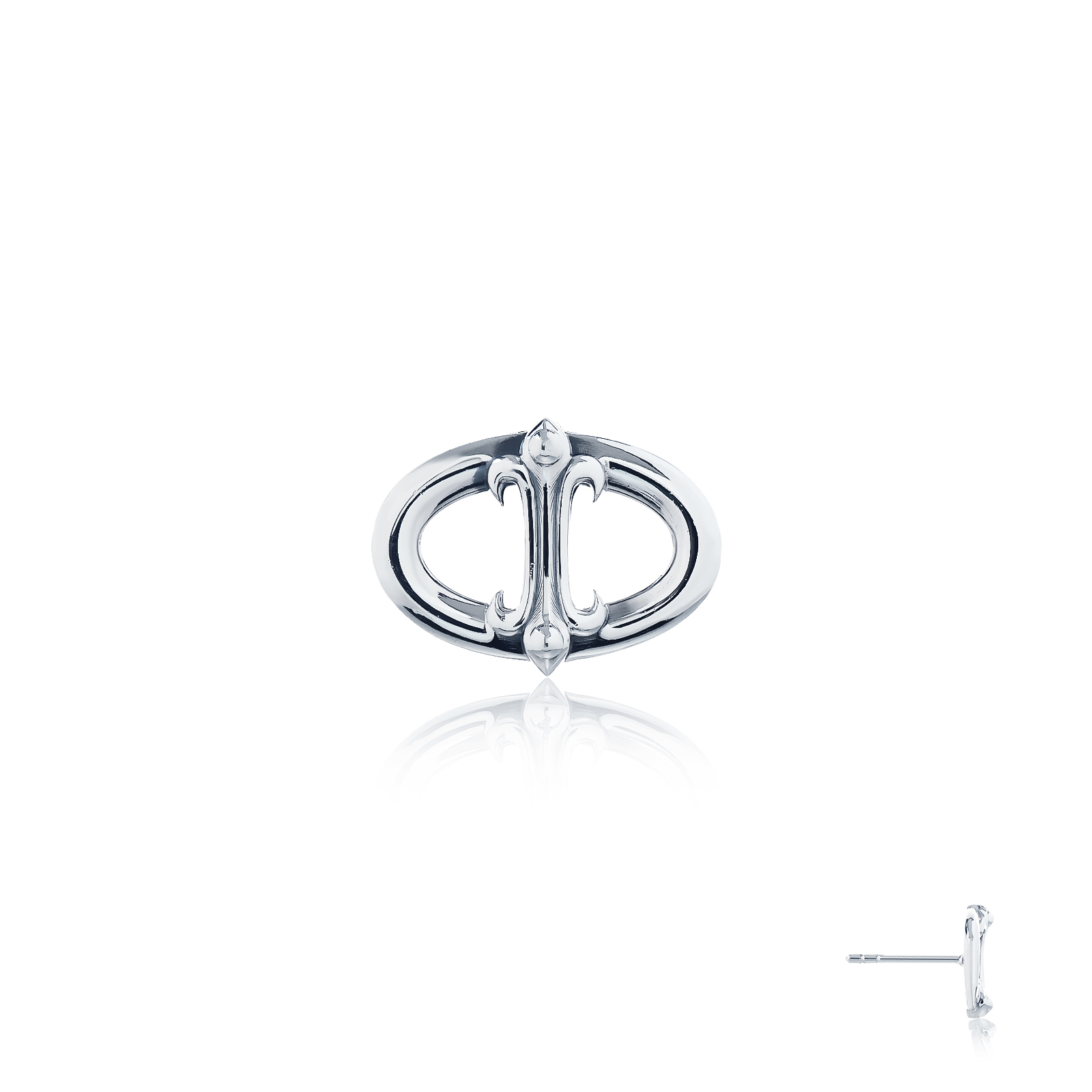 ake ake the Sanction Chain Earring stud - Oversized ต่างหูเงินแท้ 925 แกะมือขัดเงาพิเศษ พร้อมลงดำขับลาย**จำหน่ายเป็นข้าง ราคา 2,956 บาท*ส่งฟรี