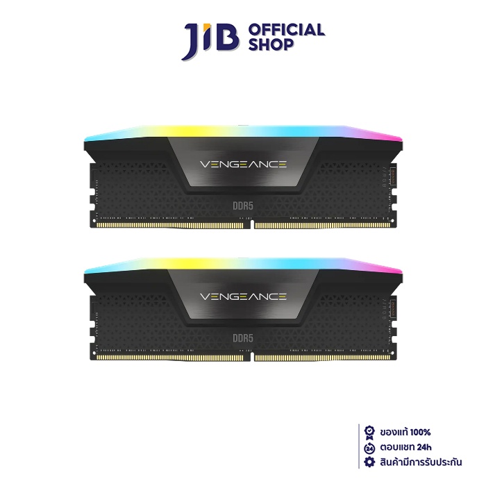 48GB (24GBx2) DDR5 7200MHz RAM (หน่วยความจำ) CORSAIR VENGEANCE RGB DDR5 (INTEL XMP) (BLACK) (CMH48GX5M2B7200C36) ราคา 10,150 บาท*ส่งฟรี