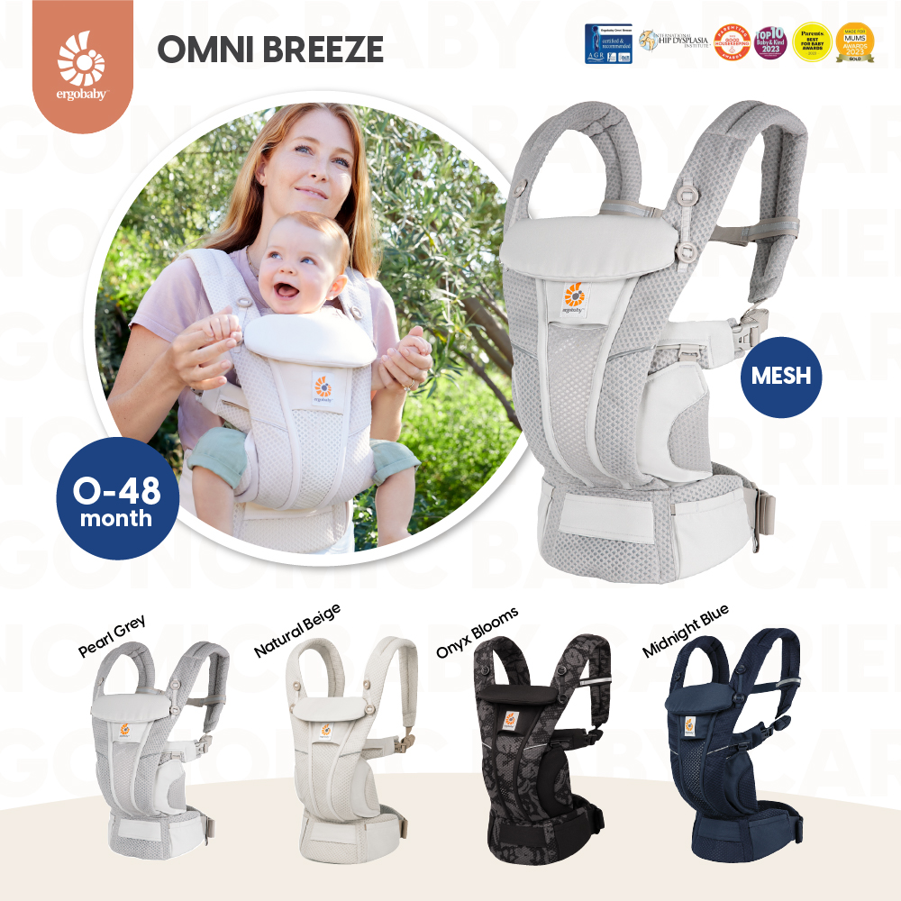 (Discontinued) Ergobaby Baby Carrier, Baby Carrier, Newborn Baby Carrier, Model Omni Breeze (No Seat Cushion), 1 Year Product Warranty. ราคา 14,200 บาท*ส่งฟรี