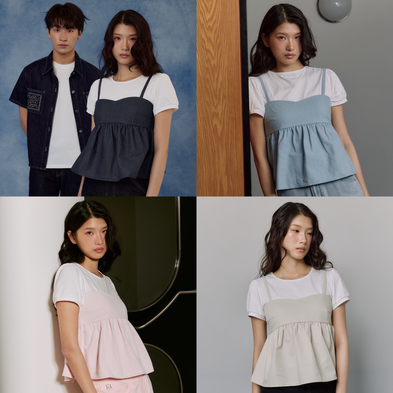 Chuuchop - (S-4Xl) Missouri Blouse, a 2-Layer Design Blouse, Short-Sleeved Shirt, Fits Well. Easy to Match with Every Look (C8616) ราคา 890 บาท*ส่งฟรี