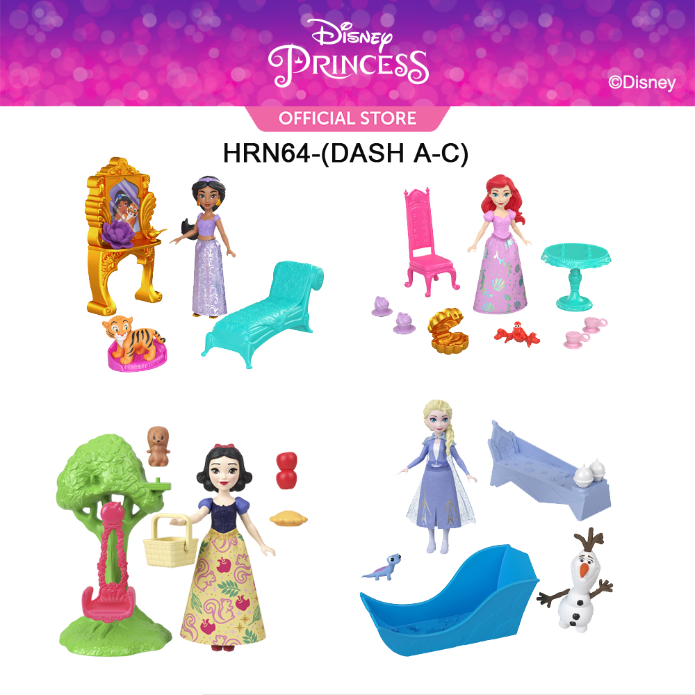 Disney Small Doll & Storytelling Pieces Disney Princess Playset Little Princess Complete with Dolls and Accessories Hrn64 (956A-C) Id ราคา 590 บาท*ส่งฟรี