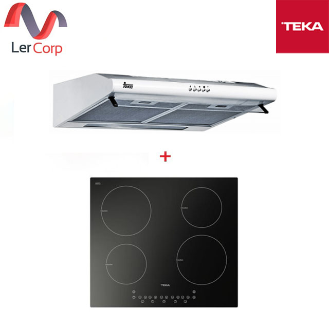 เครื่องดูดควันในครัว [0% 10 เดือน] (Teka) เครื่องดูดควัน รุ่น C 605 SS + เตาระบบ induction 4 หัวตา ขนาด 60 ซม. รุ่น IBS 64900 TCS