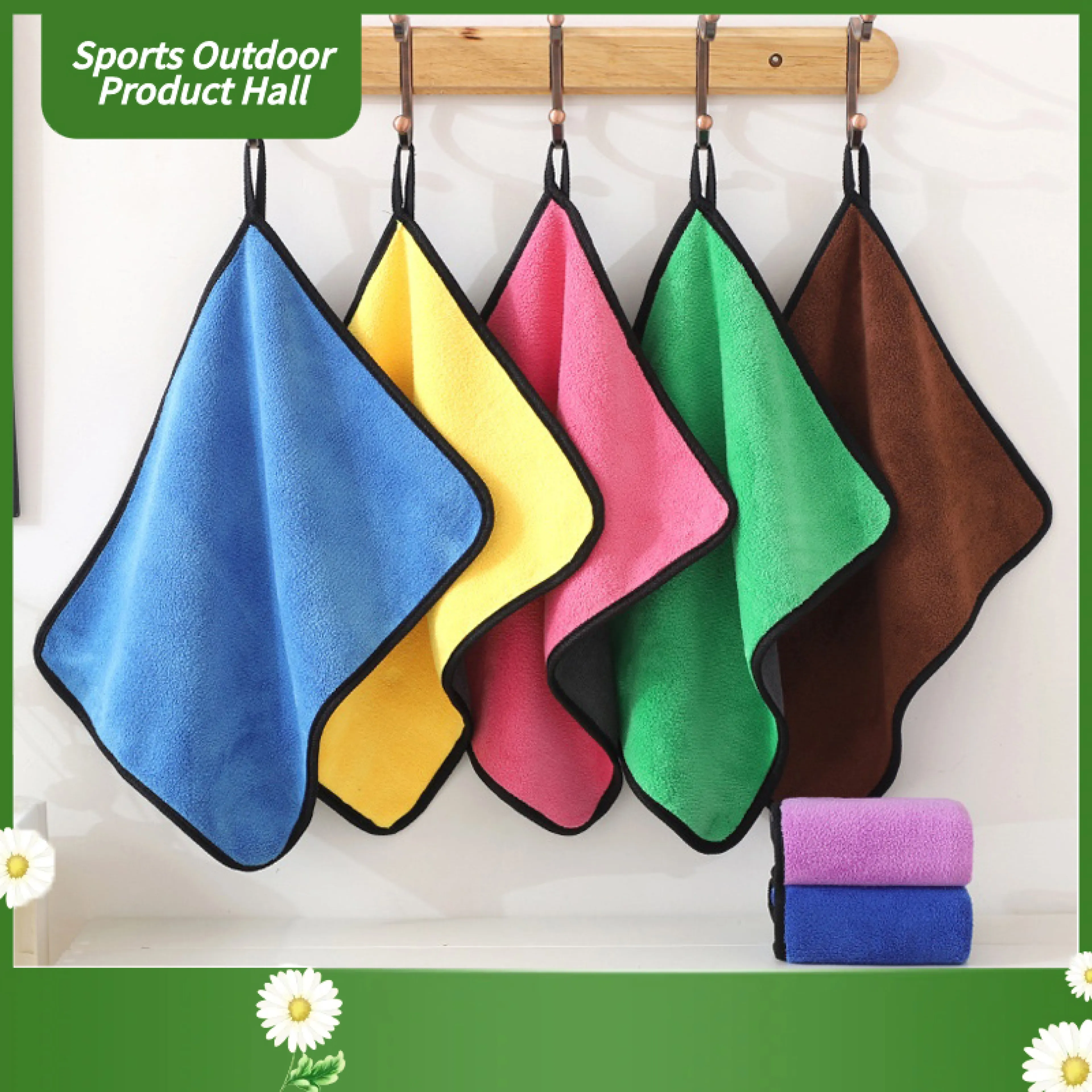 Premium Grade 3D Microfiber Cloth, Car Cleaning Cloth, Rag, Multi-Purpose Cloth, Thick, Soft, Absorbs Water Quickly (Yellow-Gray) 30X30Cm
