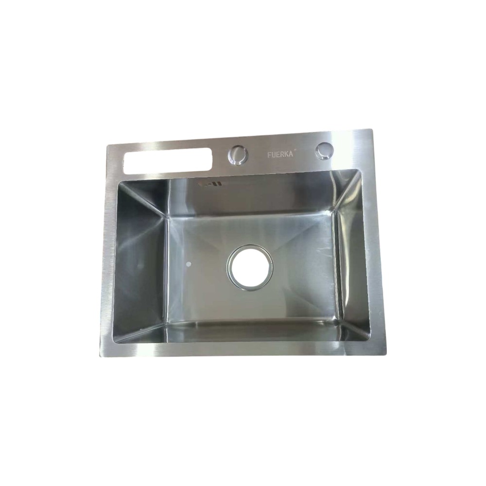 Fuerka 304 Stainless Steel Sink / Model 5040.03, Depth 18 cm / Kitchen Sink / Kitchen Sink / Sink Kitchen, 1 Hole, with Knife Holder, Line Brush, Stainless Steel Color ราคา 1,233 บาท*ส่งฟรี