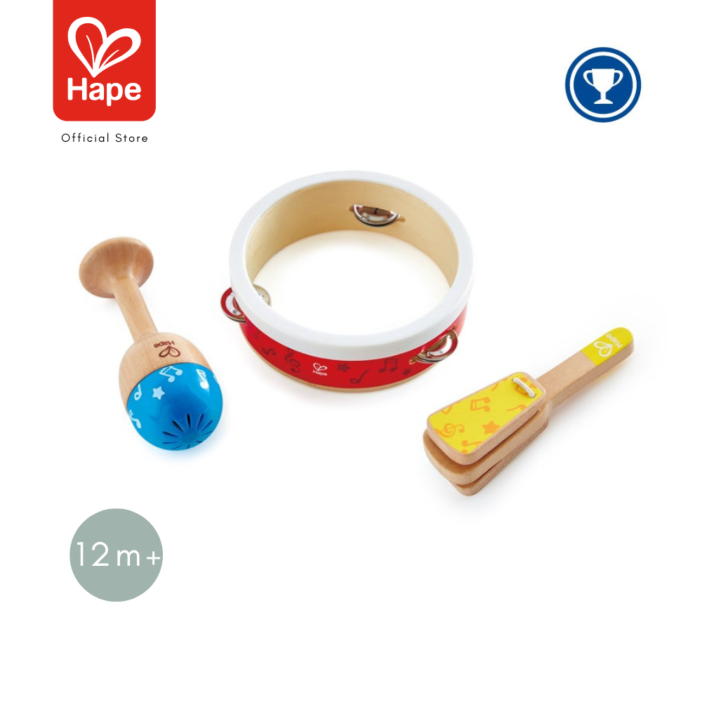 Hape Junior Percussion Set 3-Piece Music Set 12m+ ราคา 621 บาท*ส่งฟรี