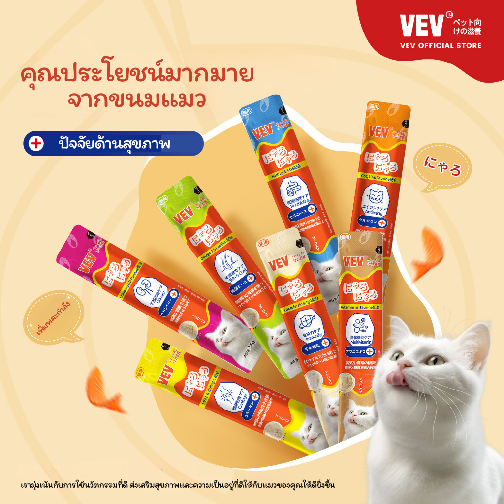 COUCOU VEV แมวเลีย วิตามินแมว อาหารเสริม ไลซีน วิตามินรวม แบ่งขายแบบซอง 14g ราคา 10 บาท*ส่งฟรี