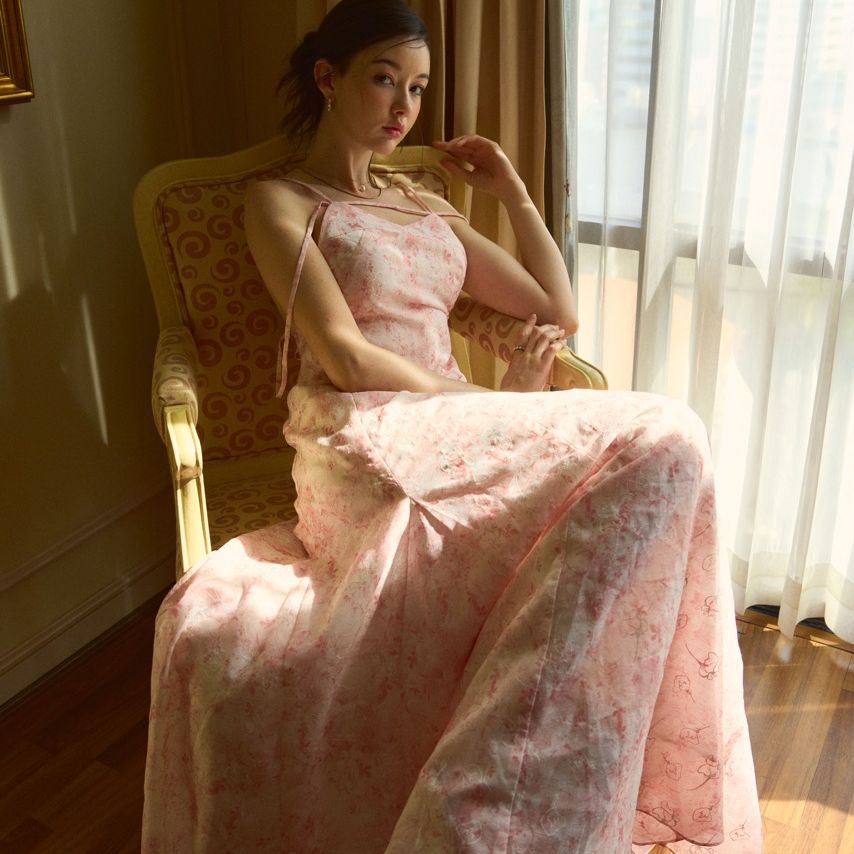 M,L Pre ส่ง 16 May lookbookthesignature isabelle dress pink cosmos ชุดเดรสไปงาน ราคา 3,450 บาท*ส่งฟรี