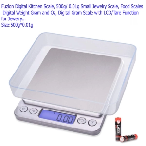 สินค้า F Digital Kitchen Scale, 500g/ 0.01g Small Jewelry Scale, Food Scales Digital Weight Gram and Oz, Digital Gram Scale with LCD/Tare Fon for Jewelry, Nional Intake, Battery Included