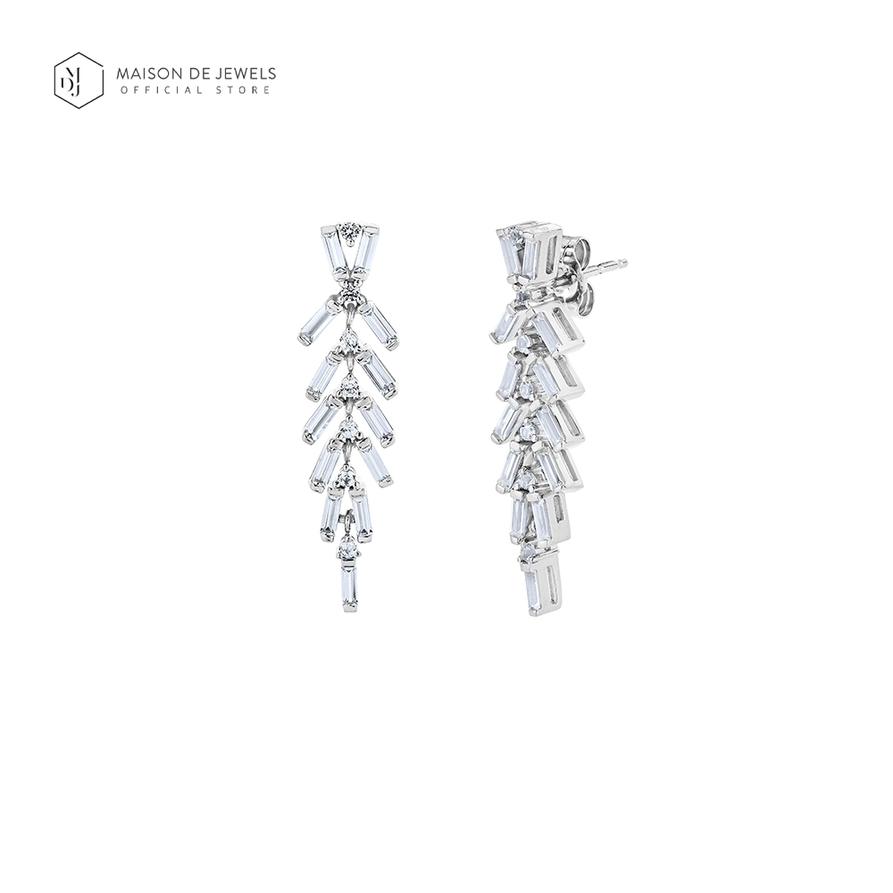 Maison de Jewels -Dangling Confetti Earrings ต่างหูออกงาน ต่างหูดีไซน์ ต่างหูเงิน เงิน โรสโกลด์ ทอง เงิน ต่างหูเพชร CZ ราคา 4,249 บาท*ส่งฟรี