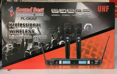 ไมค์ลอย Sound Best PROFESSIONAL  SOUND รุ่น PL-06A2 สินค้ารับประกัน 1 ปี สามารถจูนคลื่นความถี่ได้ 40-80 ช่อง ย่าน UHF