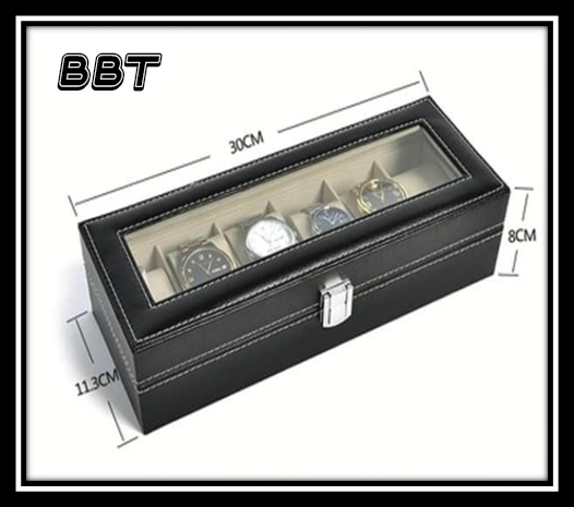 เกี่ยวกับ BBT กล่องนาฬิกา กล่องเก็บนาฬิกาข้อมือ กล่องใส่นาฬิกา 6 เรือน ฝากระจก กล่องใส่เครื่องประดับ Leather Watch Box (BOX6)