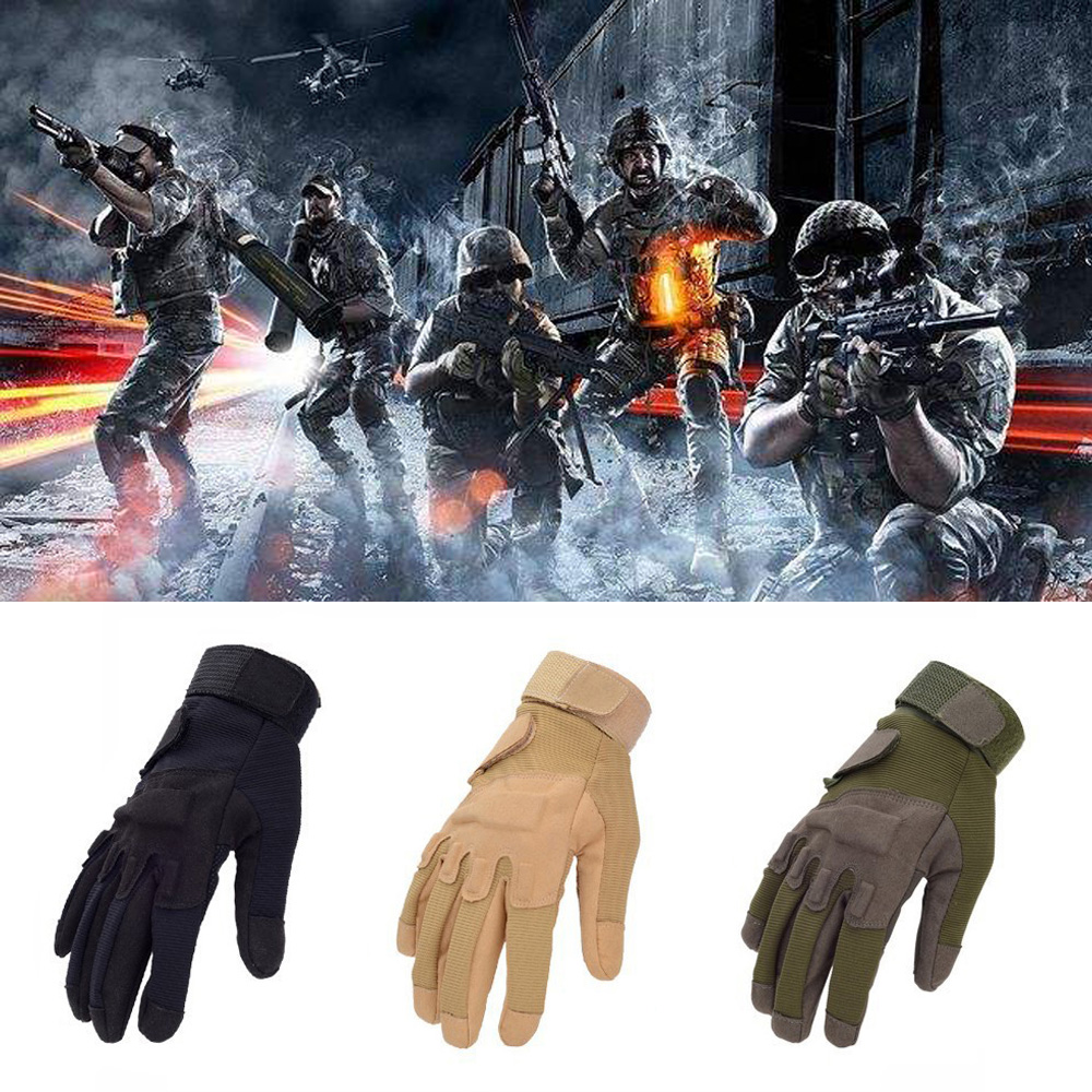 SOUMNS SPORTS New Camping Microfiber Wear-resistant Thick Riding Gloves Winter Sport Gloves Army Tactical Mittens Military Gloves Full Finger
