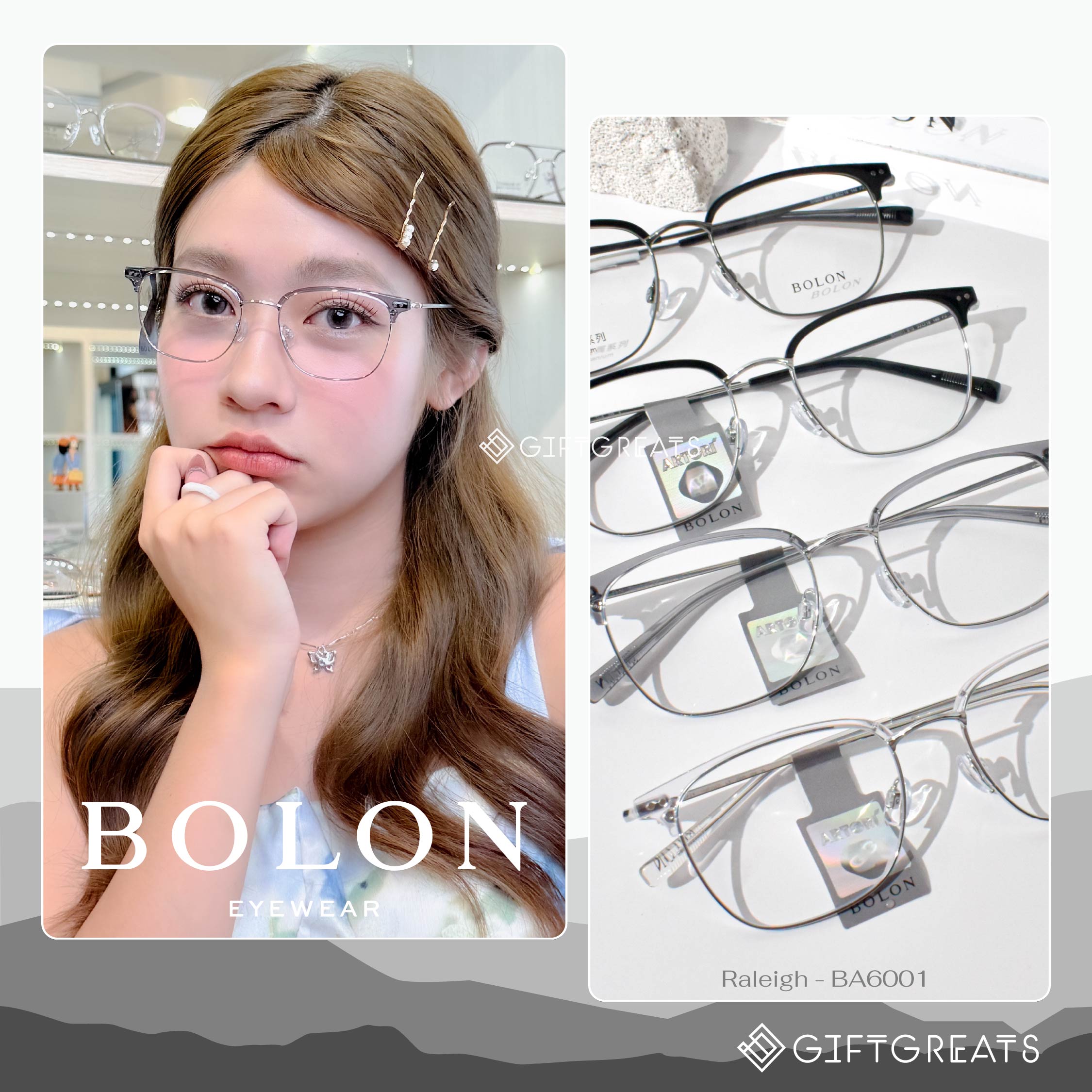 กรอบแว่นตา BOLON Raleigh Ba6001 - Fw25 Clubmaster มีกรอบและเลนส์เฉพาะให้เลือก และตรวจวัดสายตาฟรี ราคา 3,900 บาท*ส่งฟรี
