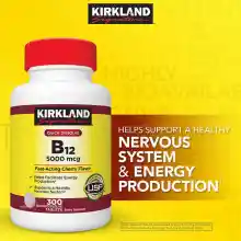 ภาพขนาดย่อของภาพหน้าปกสินค้าKirkland Quick Dissolve B-12 5000 mcg 300 Tablets Exp.01/2025 จากร้าน BlinkShop บน Lazada