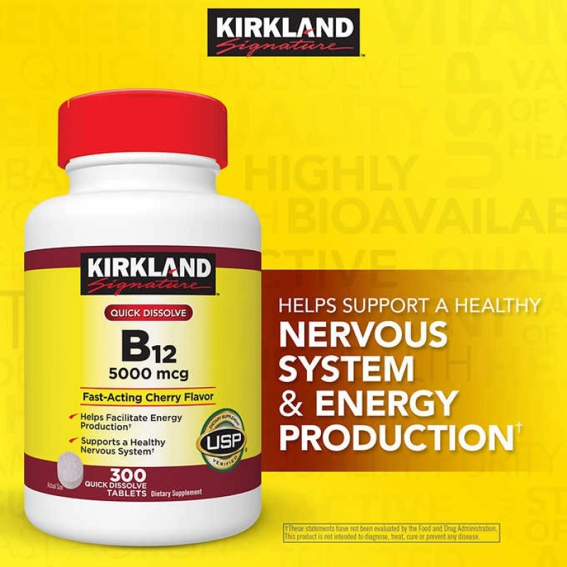 ภาพหน้าปกสินค้าKirkland Quick Dissolve B-12 5000 mcg 300 Tablets Exp.01/2025 จากร้าน BlinkShop บน Lazada