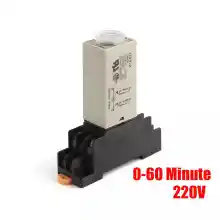 ภาพขนาดย่อของภาพหน้าปกสินค้าH3Y-2 Timer Relay AC 220V 0-60M Delay Timer 220VAC Time Relay with Base Socket จากร้าน Power tech บน Lazada