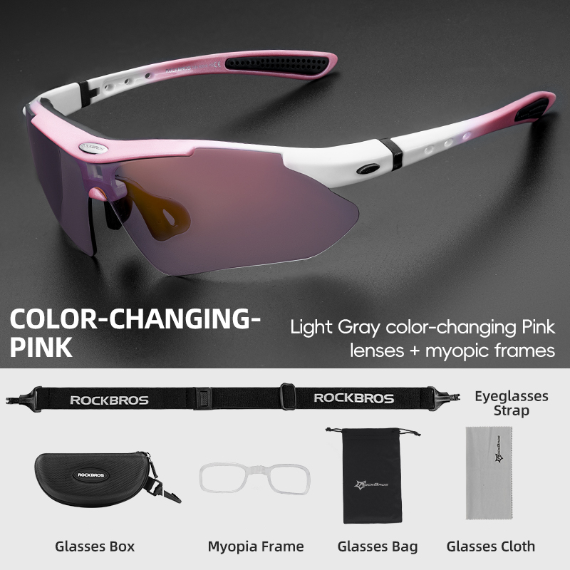 ROCKBROS Cycling Glasses Photochromic Polarized Lens Men Women Sports Sunglasses With Myopia Frame with Detachable Headband(Only one lens) ราคา  195 บาท*ส่งฟรี