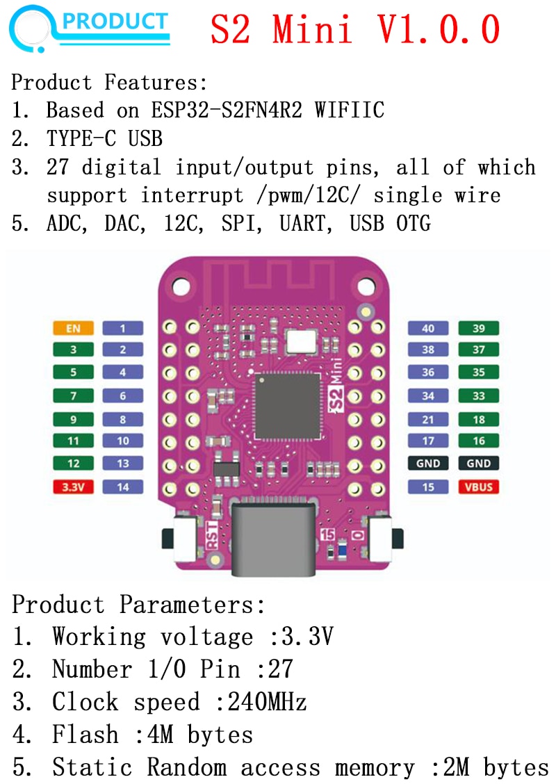 WeMos LOLIN ESP32 C3 Mini High-resolution Pinout And Specs, 59% OFF