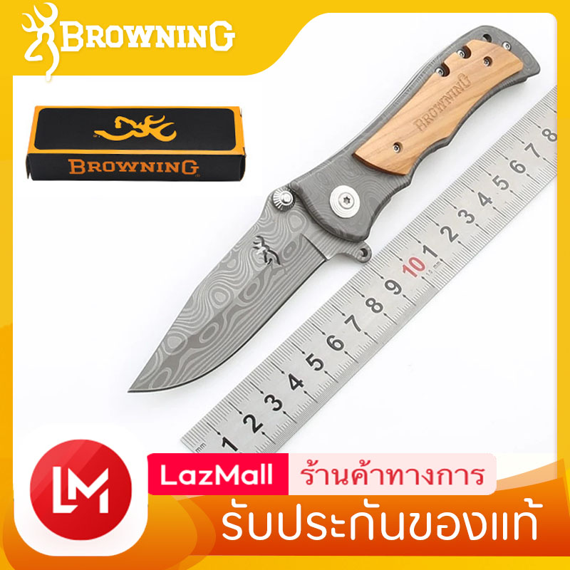 Wood handle Large Outdoor Folding Knife Wilderness Survival Pocket Knife Tiger Blade tactical knife ราคา 179 บาท*ส่งฟรี