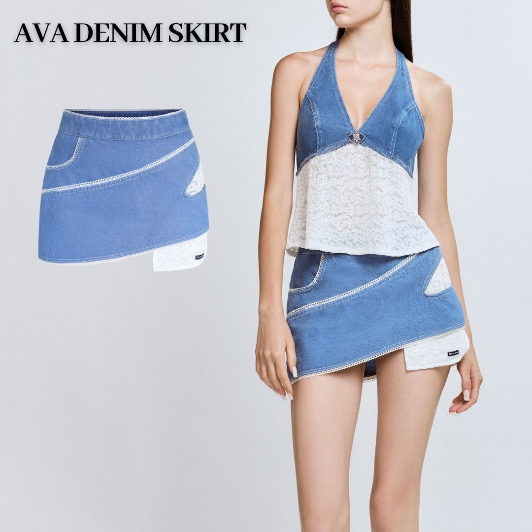 Avayah Vintage Bow Front Smocked Back Denim Tube T