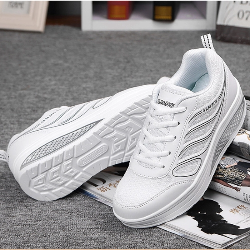 ภาพหน้าปกสินค้าALI&BOY รองเท้าผ้าใบเพื่อสุขภาพ รองเท้าออกกำลังกาย รองเท้าวิ่ง รองเท้าแฟชั่น Fashion & Running Sport Shoes ดีไซส์สวยงาม สไตล์เกาหลี(ปีกนางฟ้า)