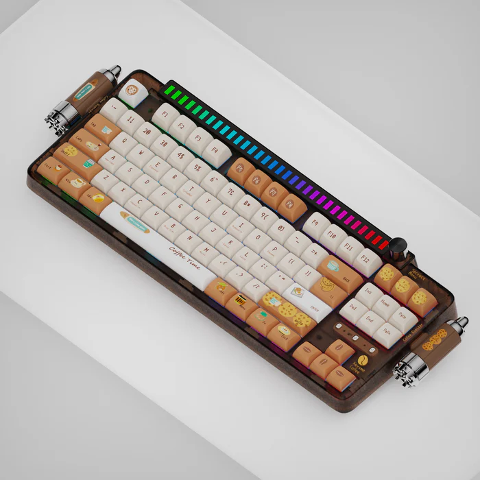 KeysMe Lunar 01 Mechanical Keyboard Caramel Latte RGB Wireless Bluetooth Three-mode Mechanical Keyboard E-sports Office ราคา 12,399 บาท*ส่งฟรี