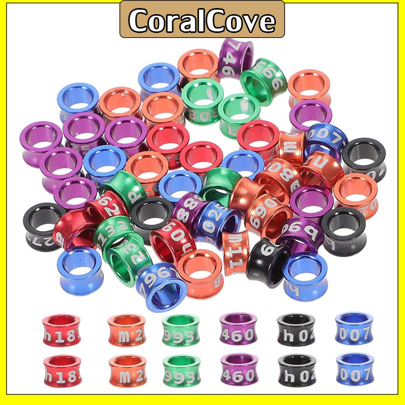 CoralCove ห่วงขานก อลูมิเนียม ห่วงนก ห่วงใส่ขานก ห่วงขา พร้อมตัวเลข สีสวย น้ำหนักเบา นกแก้ว ฟอพัส หงษ์หยก นกกรงหัวจุก ค๊อกคาเทล ซันคอนัวร์ ราคา 37 บาท*ส่งฟรี