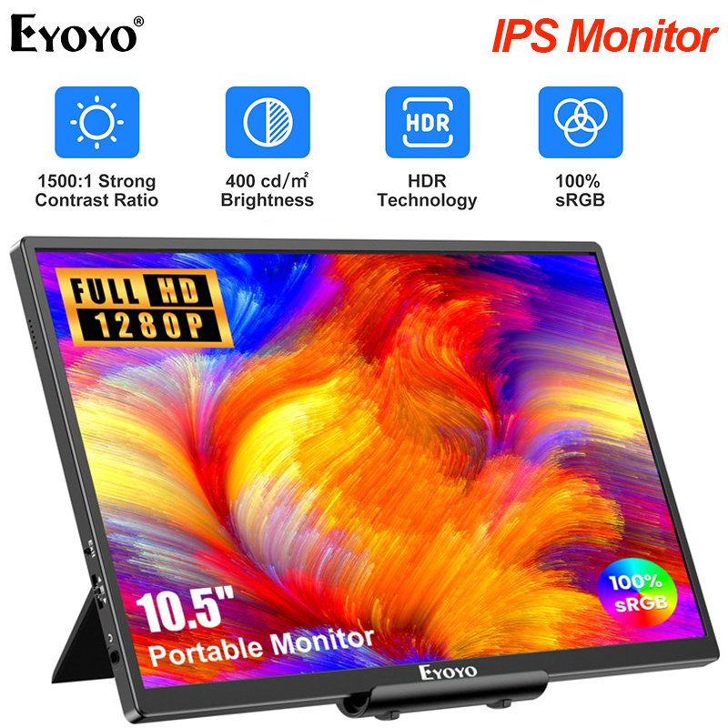 Eyoyo Portable Monitor for Laptop, 10.5 Inch Small Monitor 1920x1280 USB C Computer Display Travel Monitor with HDMI, External Monitor for PC Phone Xbox Switch PS4, 178° IPS Screen, Plug and Play - ยี่ห้อ Eyoyo ราคา 2,999 บาท*ส่งฟรี