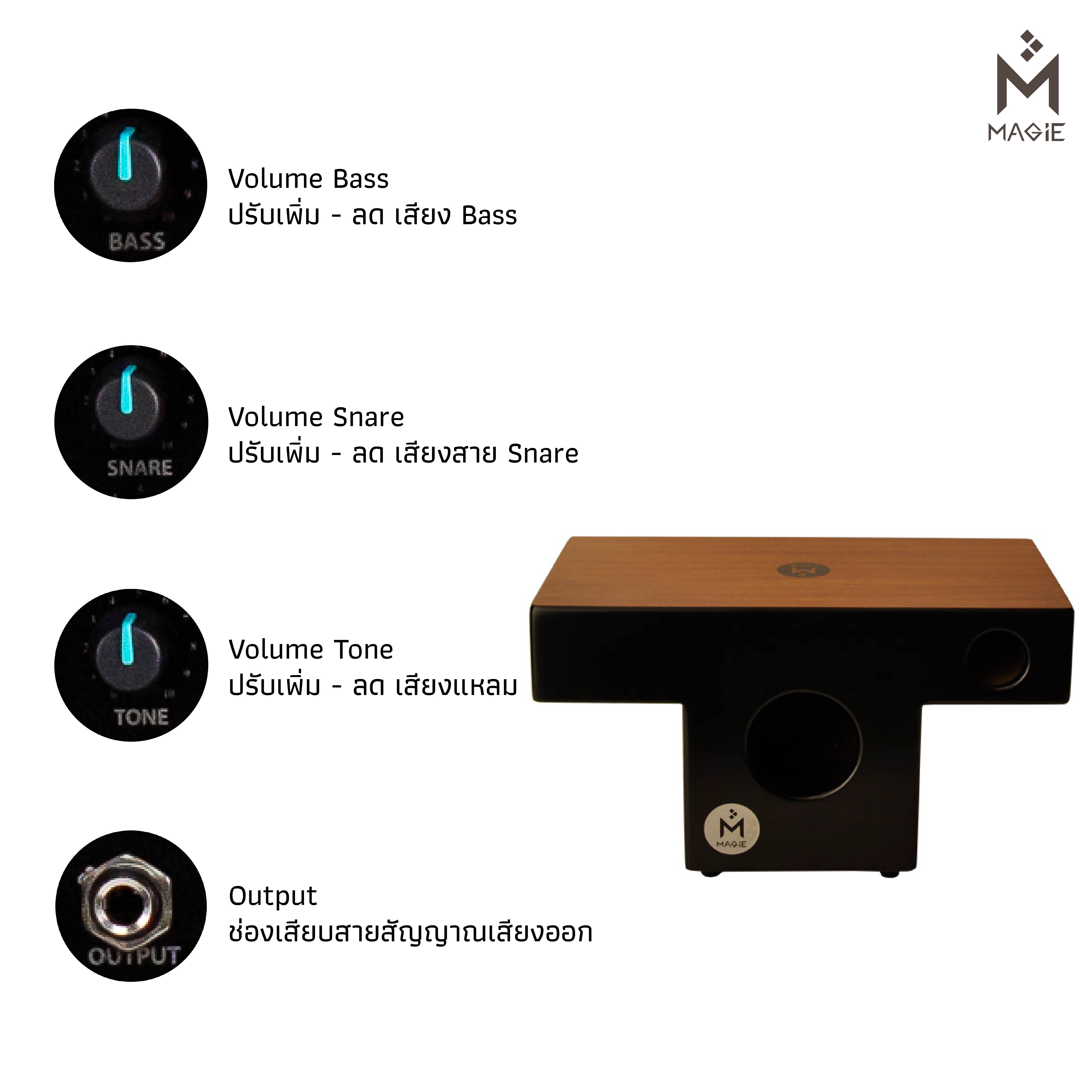Magie Slap Top Cajon รุ่น SLAPTOP 4 ไฟฟ้า กลองคาฮองรูปตัวที เครื่องเคาะจังหวะ เครื่องดนตรี ราคา 1,350 บาท*ส่งฟรี