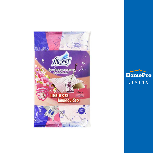 HomePro อะไหล่ม็อบไมโครไฟเบอร์ W-702 P กลิ่นฟลอรัล 25 แผ่น แบรนด์ FARCENT ราคา 85 บาท*ส่งฟรี