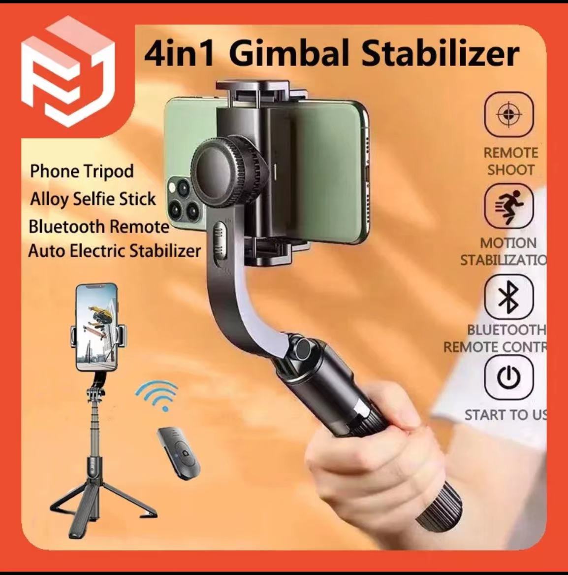 4in1 L08/Q08/Q18 Gimbal Stabilizer ไม้เซลฟี่ ระบบกันสั่น กันสั่นสำหรับมือถือขาตั้งกล้อง ด้วยรีโมทควบคุมบลูทู