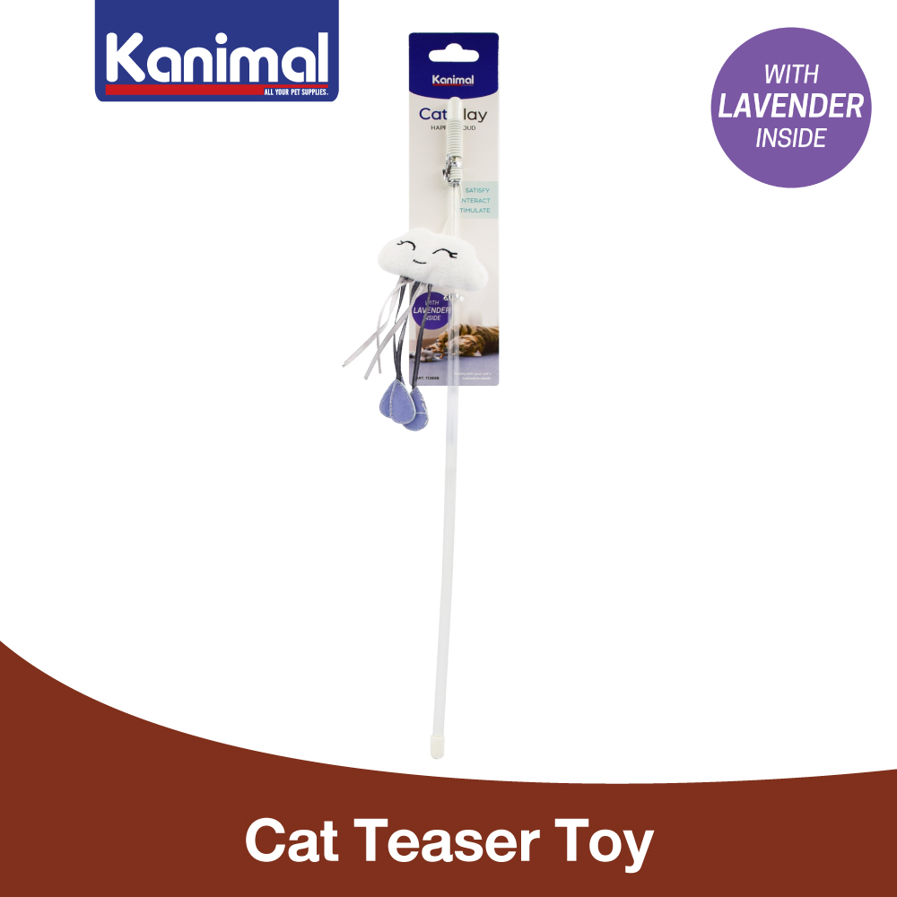 Kanimal Cat Cloud Teaser Toy Playing Cloud Dental Toy (With Lavender) For All Life Stages Cats Size 13x8 cm. (Length 40 cm.) ราคา 74 บาท*ส่งฟรี