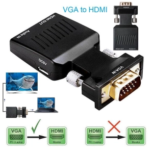 ภาพหน้าปกสินค้า【จัดส่งจากประเทศไทย】อะแดปเตอร์แปลงวิดีโอ VGA to HDMI 1080P พร้อมสายไฟ Mini USB สายสัญญาณเสียง 3.5 มม. vga2hdmi สำหรับ HDTV DVD PC ที่เกี่ยวข้อง