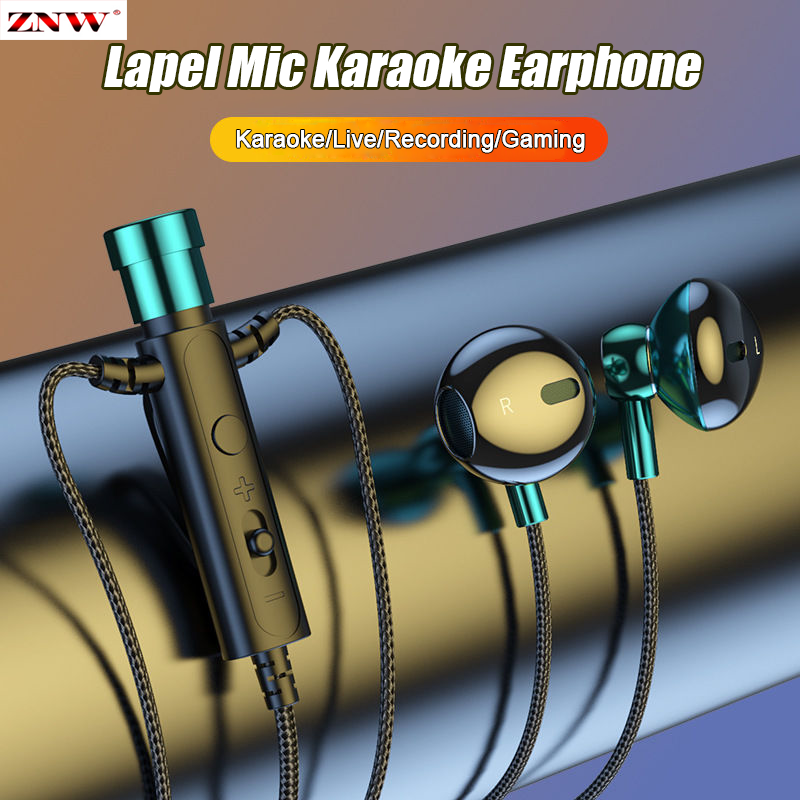 [ZNW New Collar Clip Microphone Earphone Anchor karaoke Recording Game Headset Wired Type-c Phone Headphone HD Noise Reduction Earbuds 360 Surround Sound Earplugs,New Collar Clip Microphone Earphone Anchor karaoke Recording Game Headset Wired Type-c Phone ราคา 139 บาท*ส่งฟรี