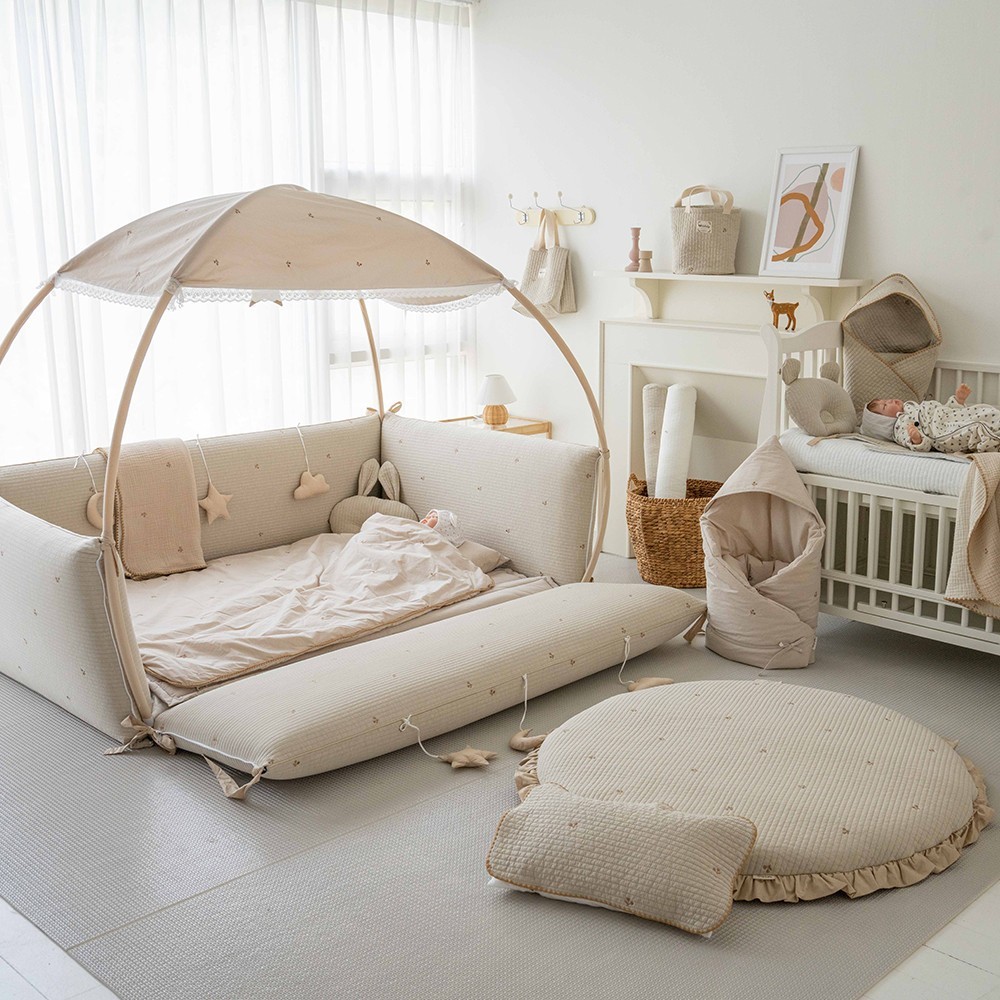 LOLBABY ที่นอนกันตก ลายปัก ลายพื้น Pigment Bumper bed