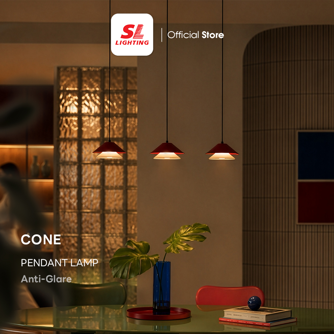 Sl Lighting | Cone Pendant Lamp Led 5W 3000K Single Hanging Lamp, Adjustable, Anti-Glare ราคา 2,800 บาท*ส่งฟรี