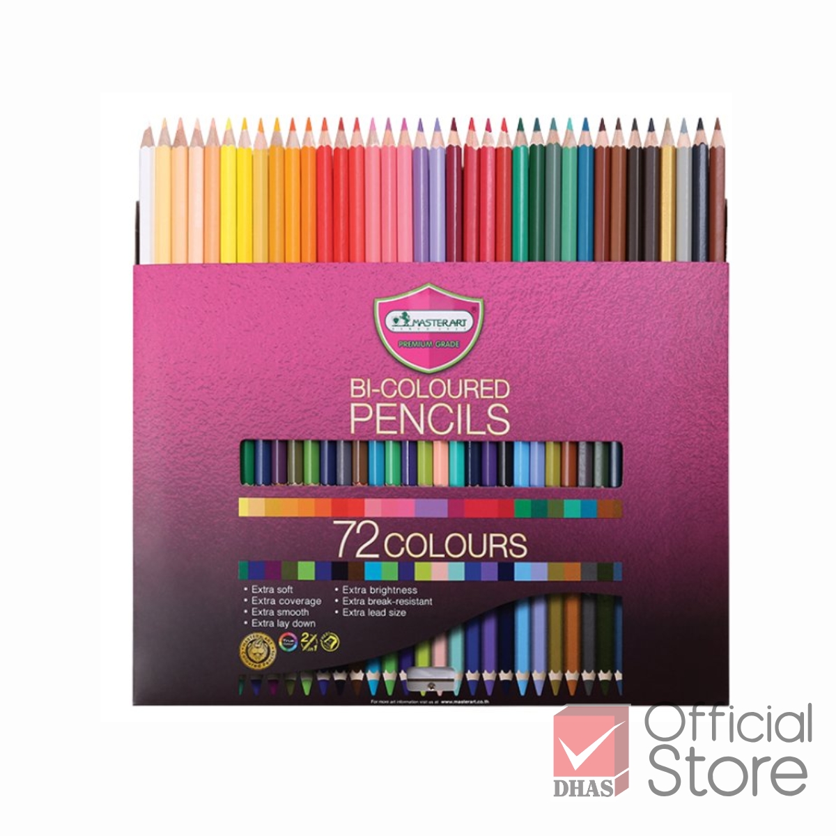 Master Art สีไม้ ดินสอสีไม้ แท่งยาว 72 สี รุ่นใหม่ เฉดสีครบจุใจ - จำนวน 1 กล่อง