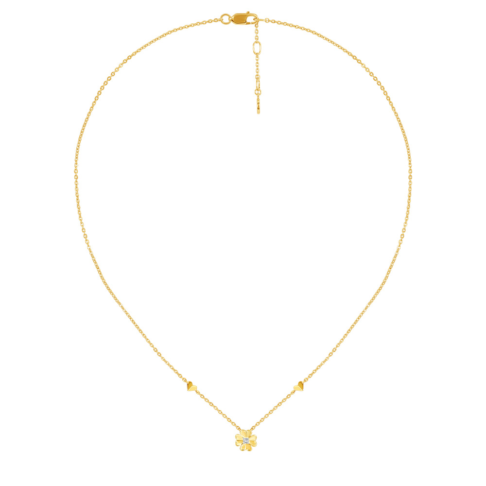 Prima Diamond Necklace, 9K Yellow Gold Case, Lucky Flower Collection 991N0544-01 ราคา 17,850 บาท*ส่งฟรี