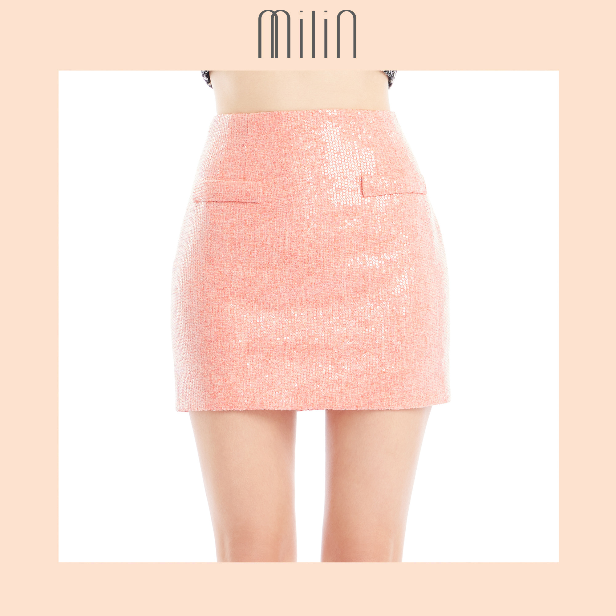 [MILIN] High waisted Sequined mini skirt กระโปรงสั้นเอวสูงผ้าเลื่อม / Deal skirt ราคา 2,229 บาท*ส่งฟรี