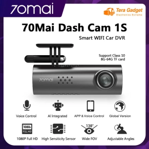 สินค้า [จัดส่งรวดเร็ว] [ศูนย์ไทย] 70mai Dash Cam 1S English Car Camera กล้องติดรถยนต์ กล้องหน้ารถ พร้อม WIFI สั่งการด้วยเสียง Voice Command มุมมองกล้อง 130° Wide-Angle View 70 mai 1S By Tera GadGet